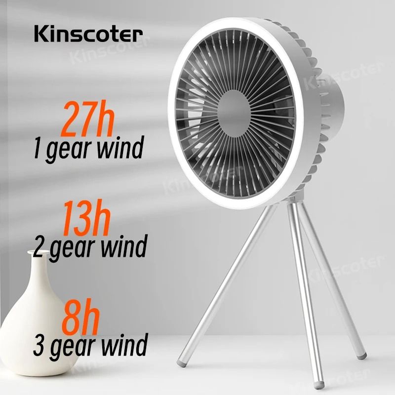 Rechargeable Camping Fan Power Bank with 10000 mAh & 4000 mAh Options