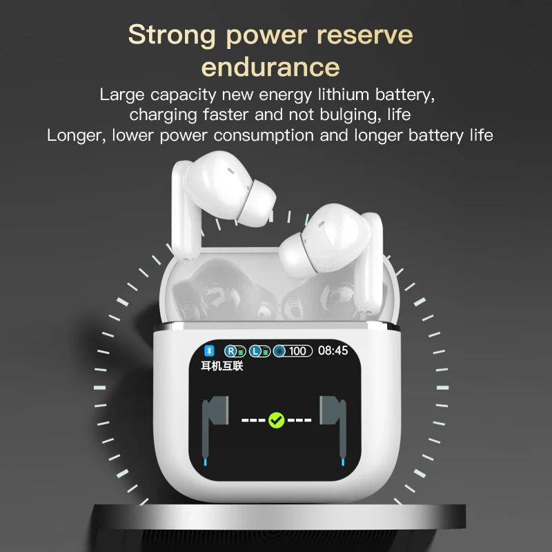 Smart Touch ANC Wireless Earbuds Bluetooth Noise Cancelling Headphones