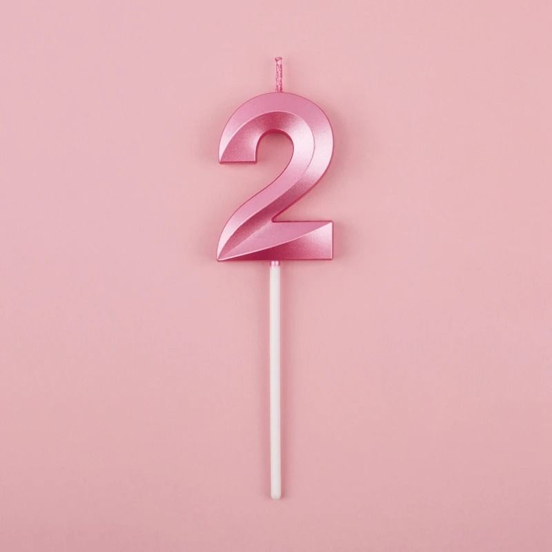 3D Metallic Digital Birthday Candle