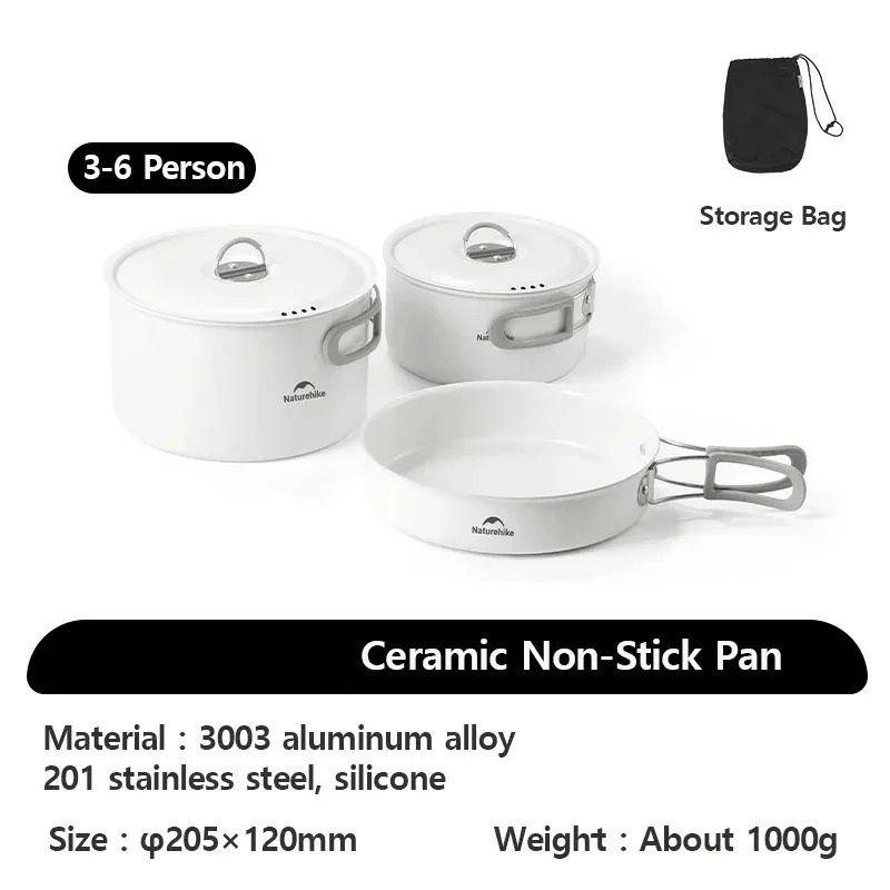 Ceramic Non-Stick Lightweight Camping Cookware Set