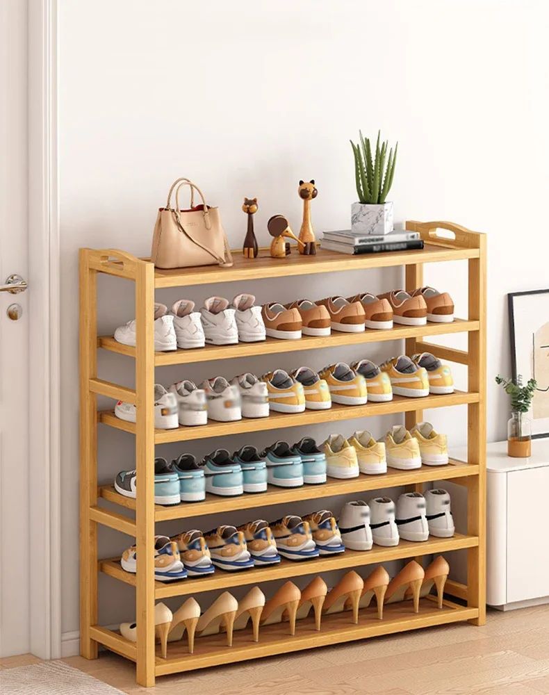 EcoTier Bamboo Multi-Layer Shoe Rack – Modern Dustproof Entrance Storage Cabinet
