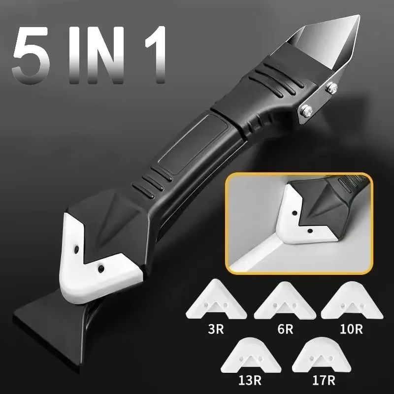 ProSeal 5-in-1 Silicone Scraper and Caulking Tool Set - Finishing, Smoothing, and Grout Removal Kit