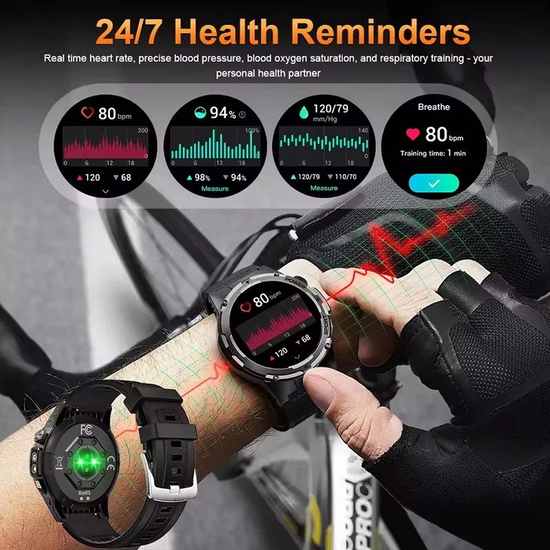 T-Rex 3 Rugged Smartwatch with GPS, NFC & 3ATM Waterproof Design