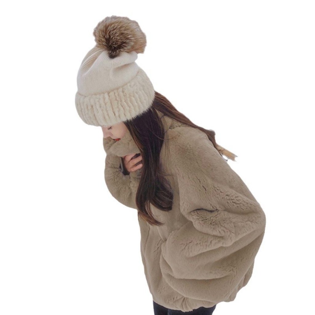 Women's Furry Jacket, Lamb Short Coat, Winter Warm Thickened Loose Fit Jacket for Ladies, Autumn Winter Style