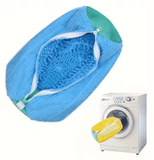Durable Mesh Shoe Wash Bag with Zipper and Cushioned Interior