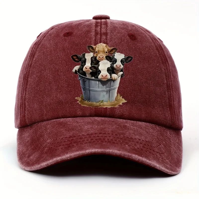 Cute Cow Print Adjustable Baseball Cap