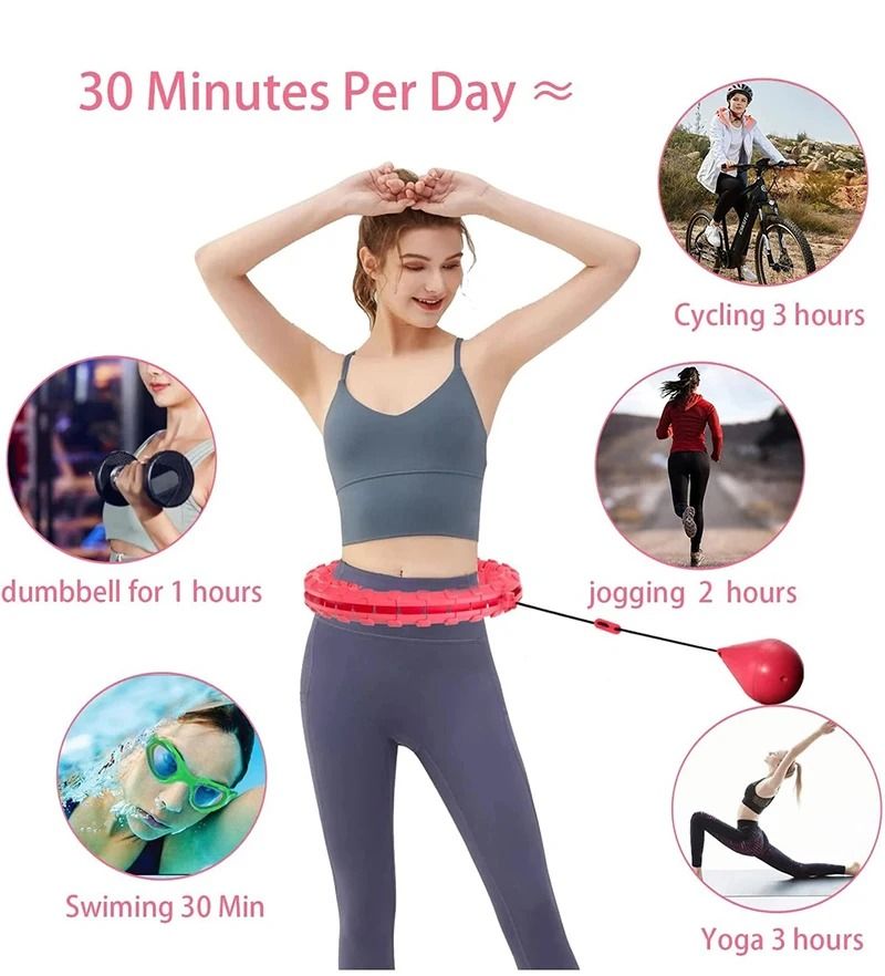 Weighted Fitness Circle Hoop with Adjustable Detachable Knots