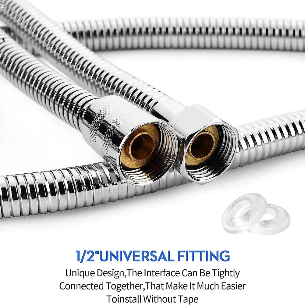 Stainless Steel Shower Hose Extension Tube Water Pipe for Bathroom