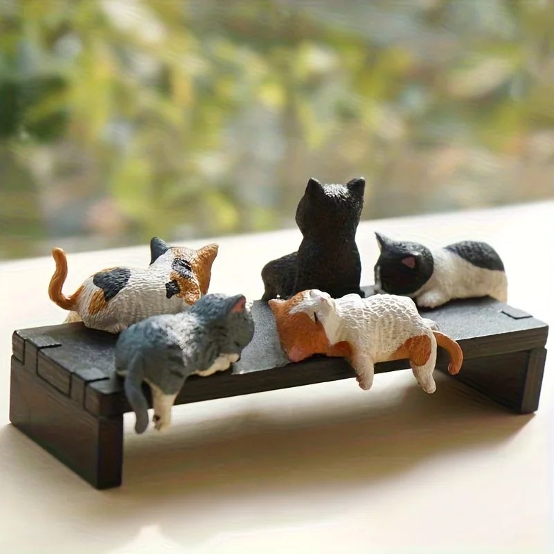 Kawaii Cat Monitor Edge Figurine Set