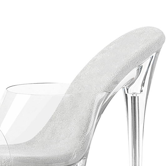 Ladies Crystal Sandals, Thin Heel Slippers, Transparent Model, Runway Training High Heels, Catwalk Performance Shoes