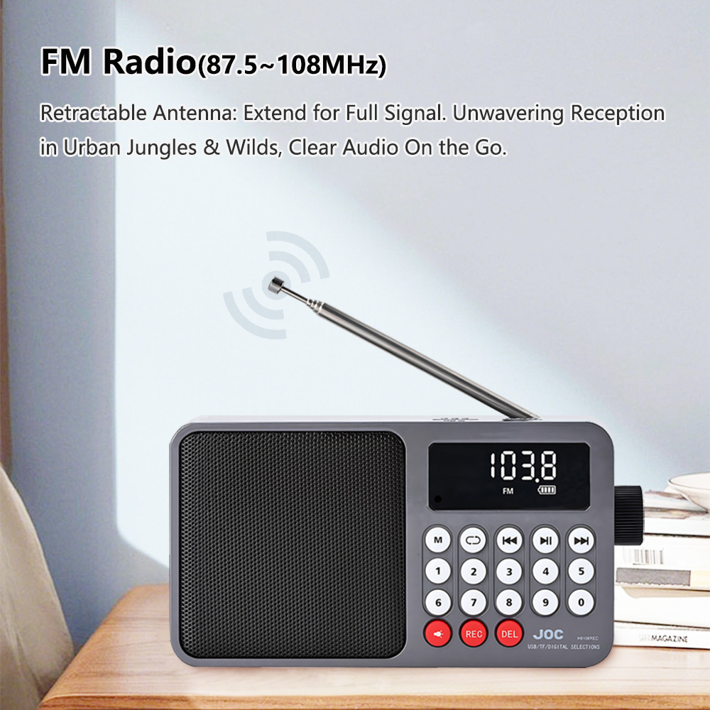 Solar Portable FM Radio Bluetooth Speaker with LED Light and USB Player