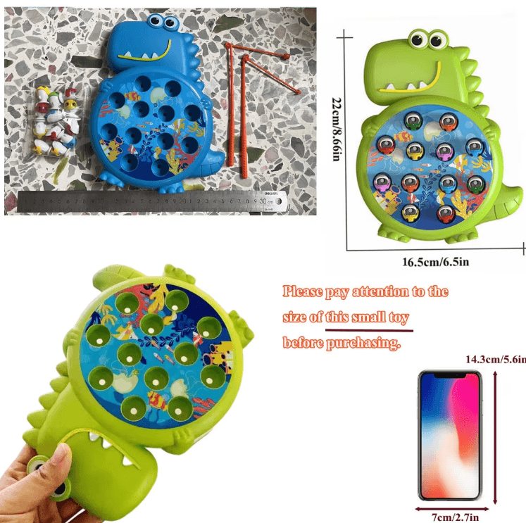 Dinosaur Magnetic Fishing Toy Set – Montessori Learning Game with Rod for Kids