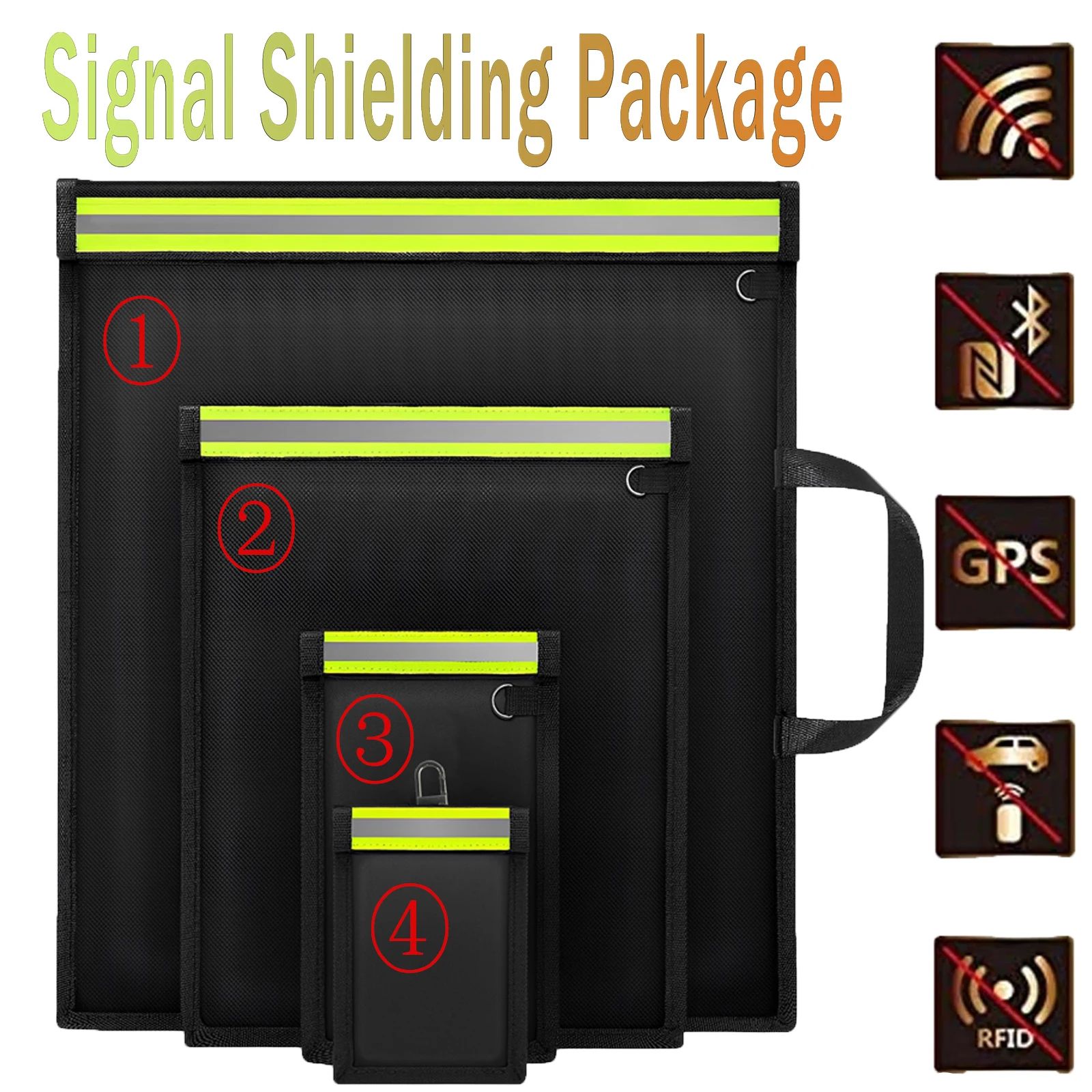 Faraday Bag Signal Blocking Pouch Set for Phone Keys RFID Protection