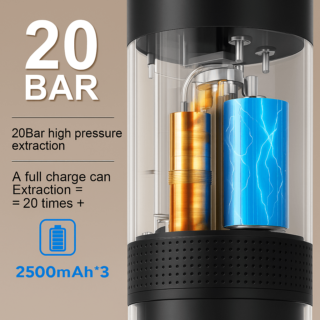 BrewMate 3-in-1 Wireless Portable Espresso Machine Versatile Coffee Maker for Travel Home and Camping