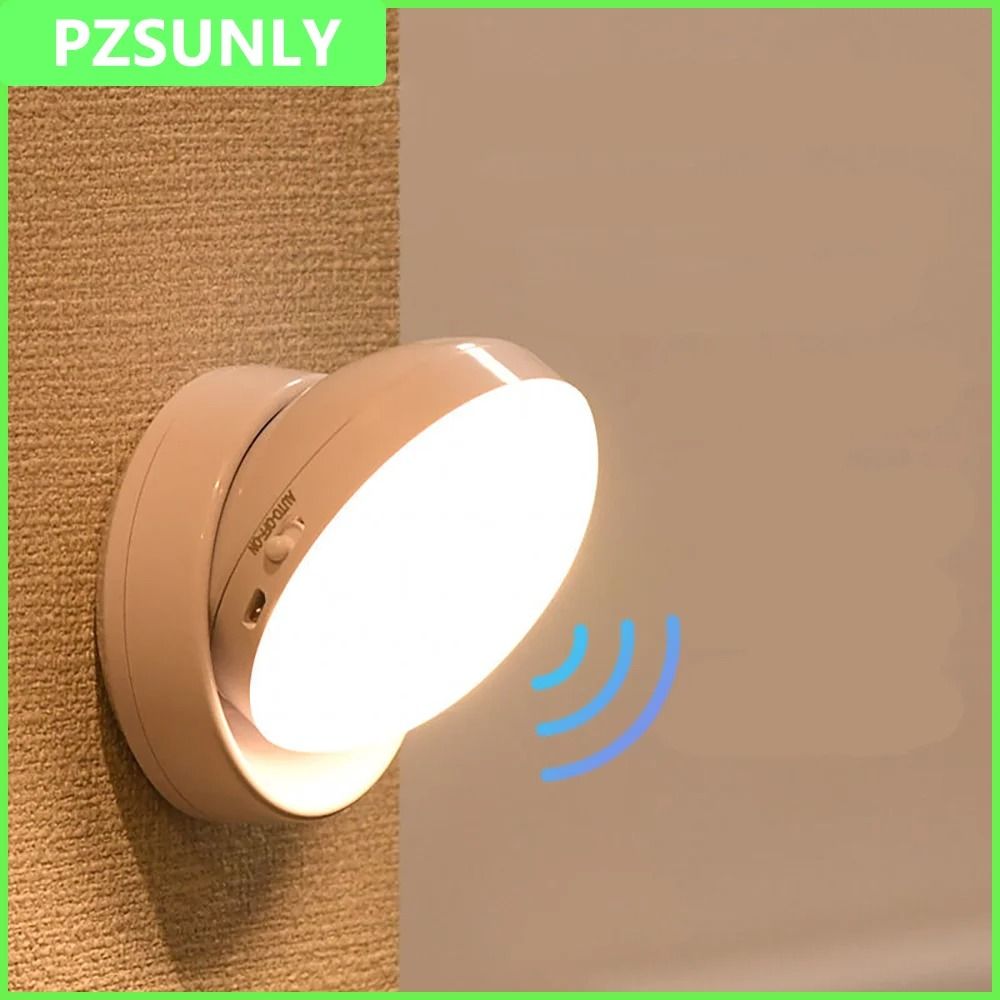 Rechargeable Wireless LED Motion Sensor Night Light 360 Degree Rotating Magnetic Mount