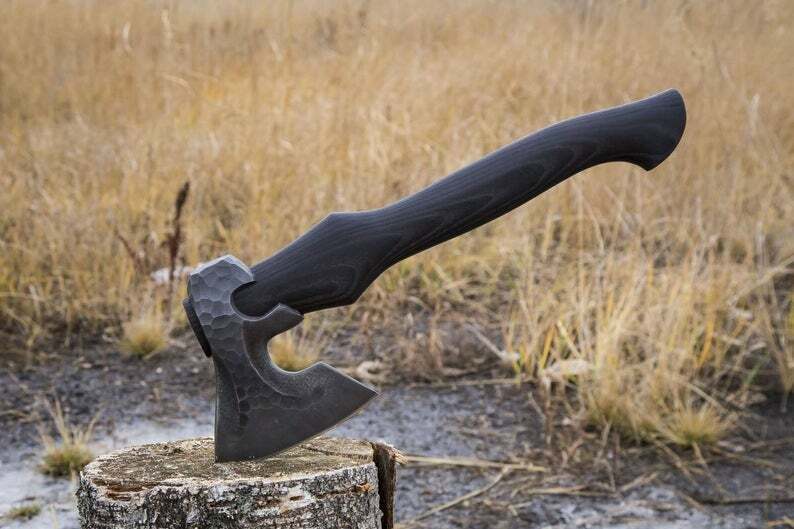 CUSTOM HANDMADE CARBON STEEL VIKING HATCHET TOMAHAWK HUNTING AXE