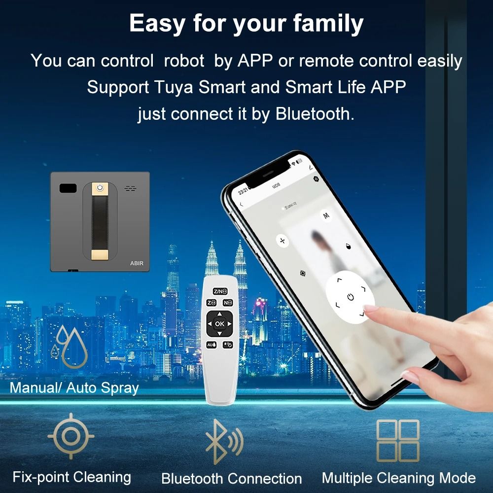 Smart Robot Window Cleaner with Dual Water Spray