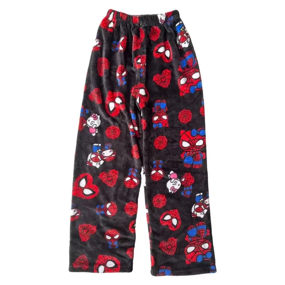 Y2K Cartoon Pajama Pants Soft Flannel Sleepwear Home Trousers