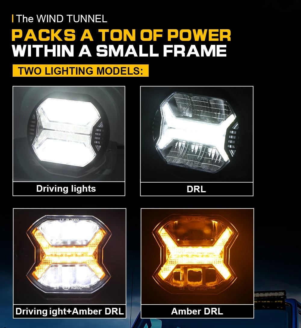 4-Inch High-Intensity LED Offroad Work Light | Amber DRL Driving Light & Spotlight for 4x4, Trucks & Tractors