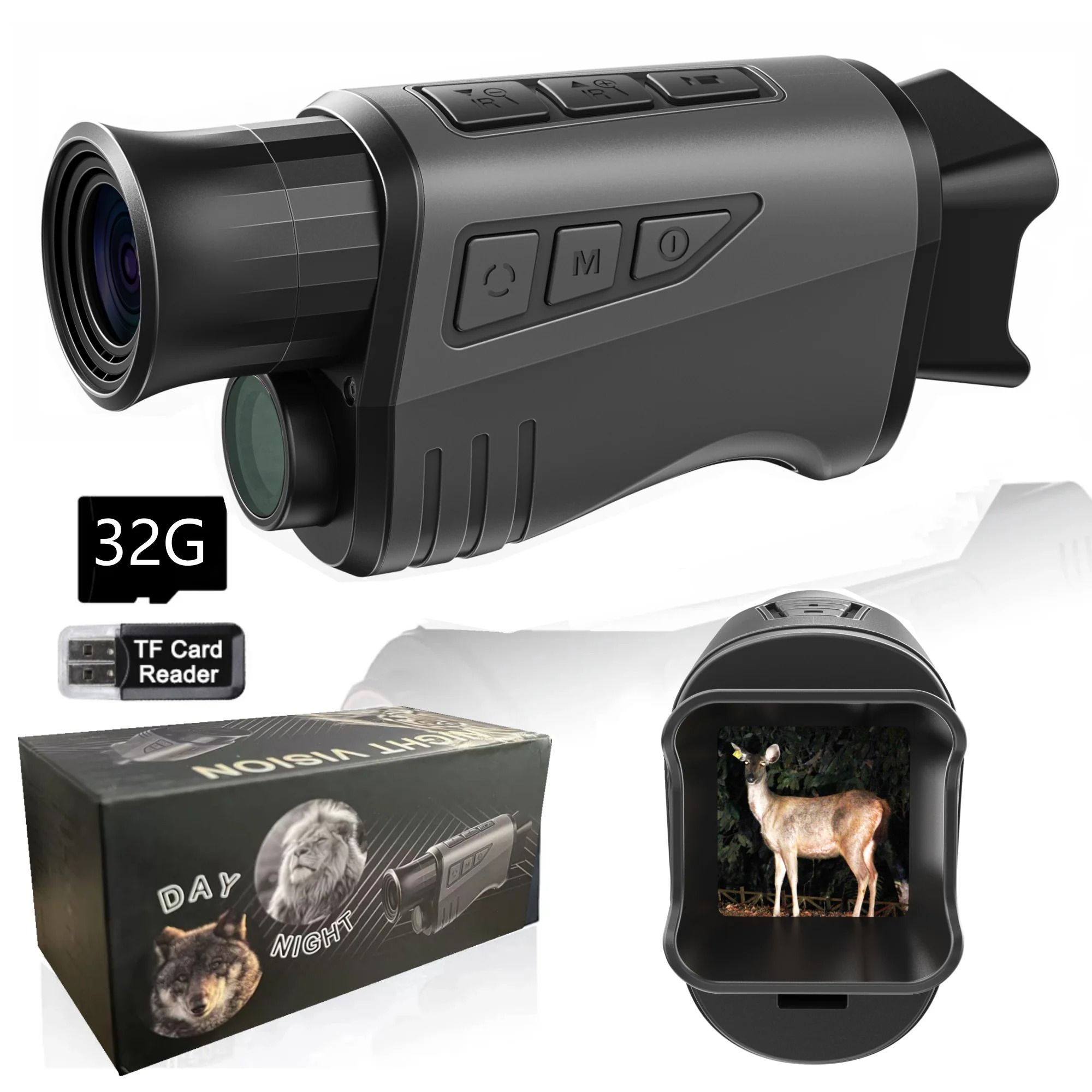 1080P HD Monocular Night Vision Device | Infrared Camera with 10X Digital Zoom & 1000M Range