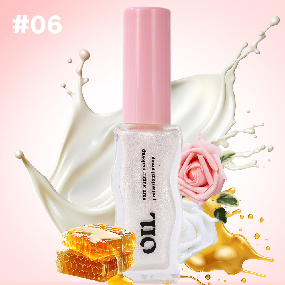 Strawberry Fruit Honey Lip Oil, Sexy Plump Lip Jelly, Tinted Lip Liquid Waterproof, Hydrating Oil Lip-gloss Makeup