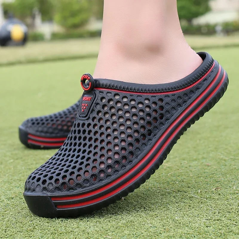 Unisex Hollow Out Beach Slippers, Men Shoes Casual Flip Flops, Women Sandals, Non-Slip Summer Beach Shoes