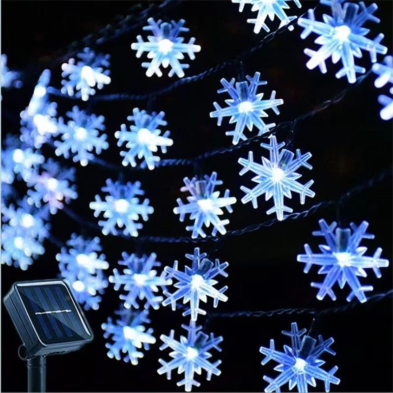 Outdoor Solar Snowflake String Lights for Garden Christmas and Wedding Decor