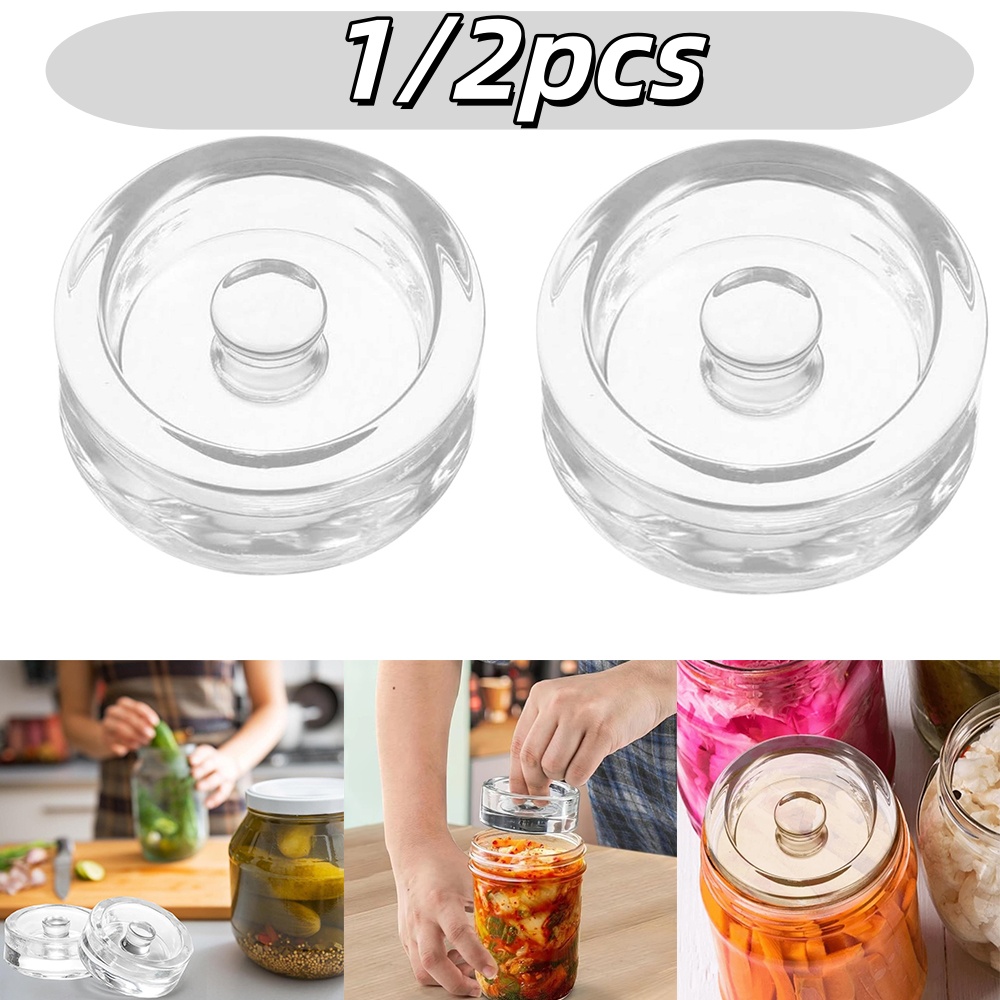 Wide Mouth Jars Lids with Fermented Glass Weights for Cheese Fermentation Kitchen Gadgets