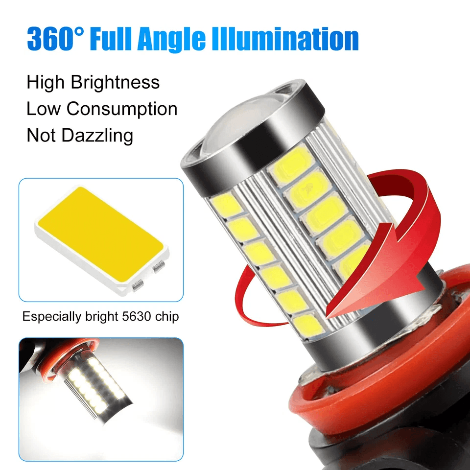 LED Fog Light Bulb 6500K White Anti-Fog Bright Driving Lamp