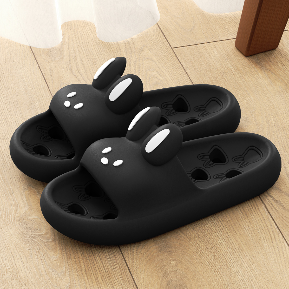 Cute Non-Slip Cartoon Women Bathroom Slippers, Fashion Leaky Sandals, Thick Bottom Slides, Quick Drying Flip Flops