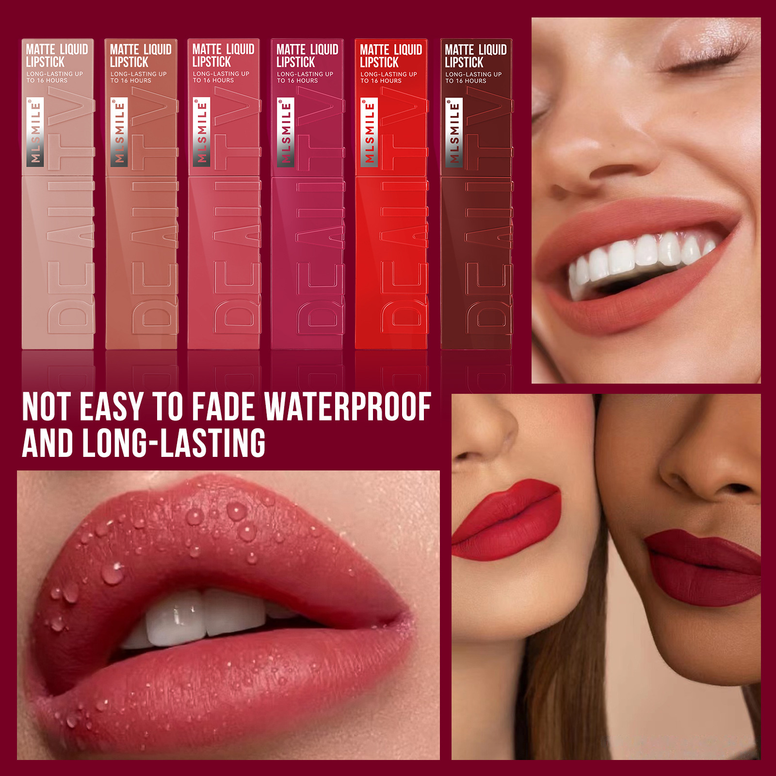 3D Matte Lipstick, Velvety Satin Gloss Liquid Matte Lip Color, Waterproof Long Lasting Glaze, Non Stick Cup, Comfort Fit
