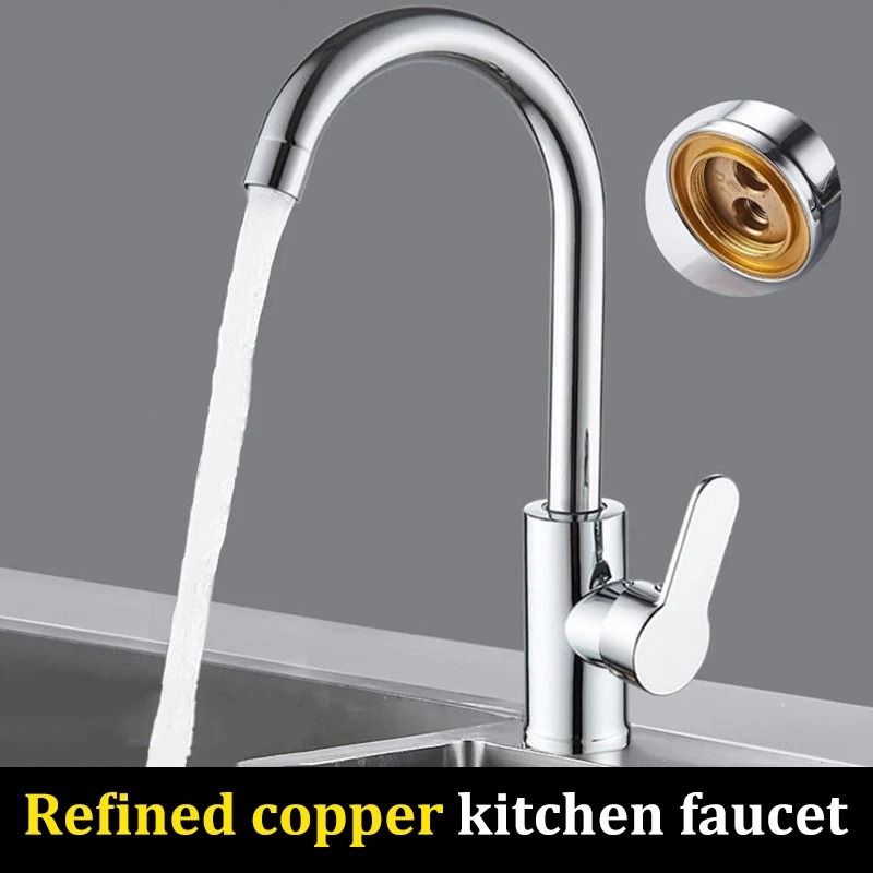 Stainless Steel Kitchen Basin Mixer – High-Pressure Splash-Proof Hot & Cold Faucet