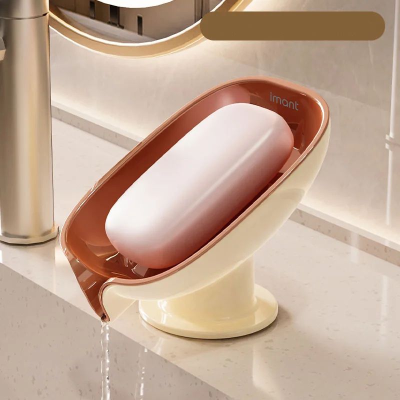 AquaLift Wall-Mount Suction Cup Soap Holder with Drain Tray – No Drill Bathroom Shelf
