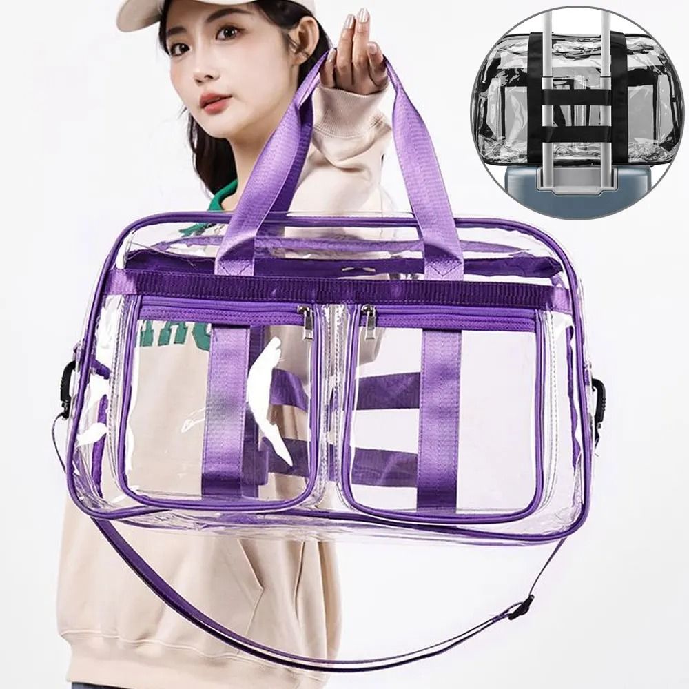 PVC Gym Bag Transparent Sports Duffle Bag Waterproof Fitness Yoga Handbag Large Portable Shoulder Crossbody Clear Swimmi