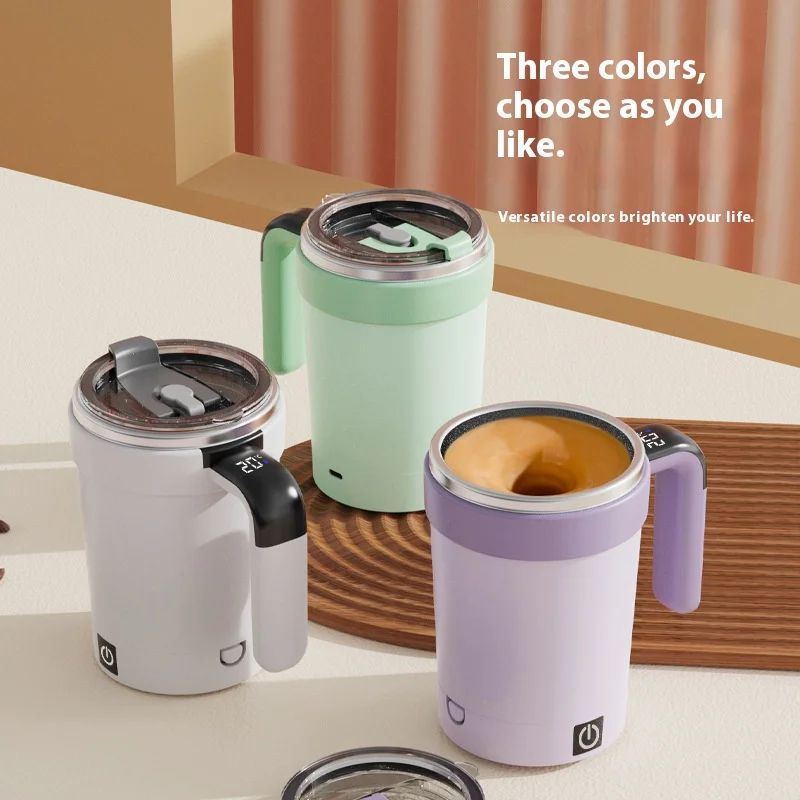 SmartTemp Self-Stirring Coffee Mug with Digital Display – 301–400ml temperature control mug for Travel & Fitness