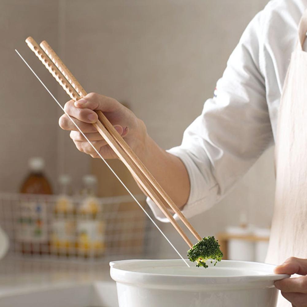 Extra Long Beech Wooden Noodles Cooking Chopsticks - Kitchen Helper Tools
