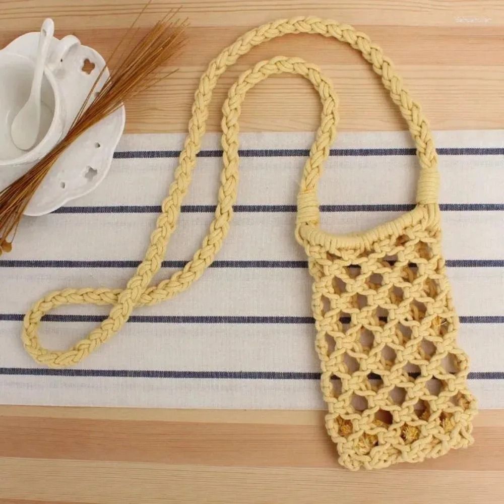 Hollow Out Woven Crochet Phone Crossbody Bag