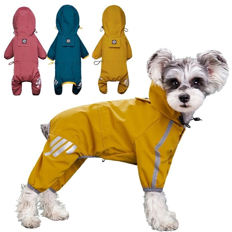 Reflective Waterproof Dog Raincoat with Full Coverage Design