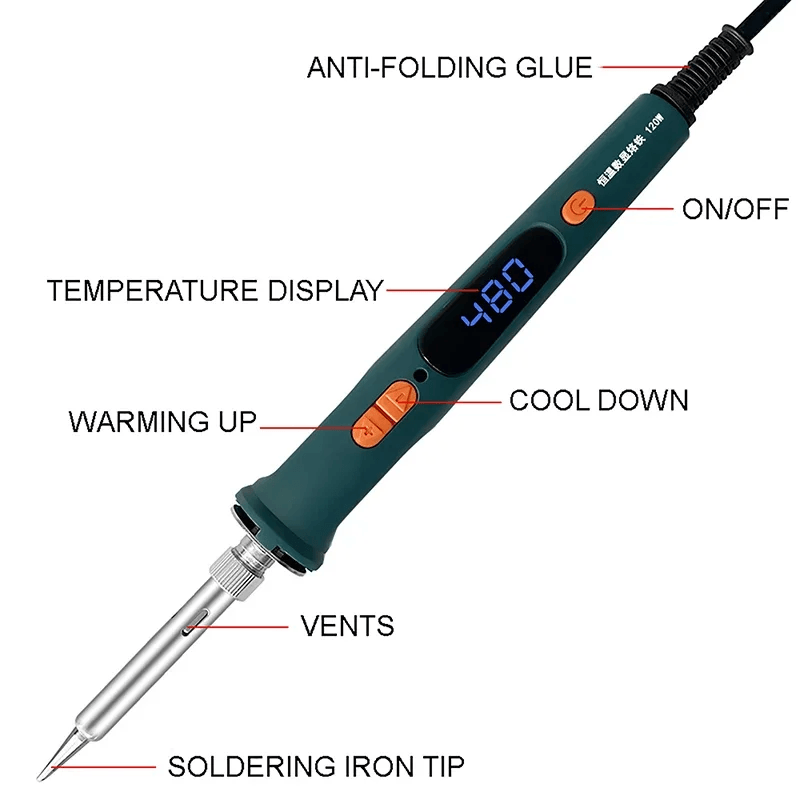 Digital Electric Soldering Iron with Adjustable Temperature 120W