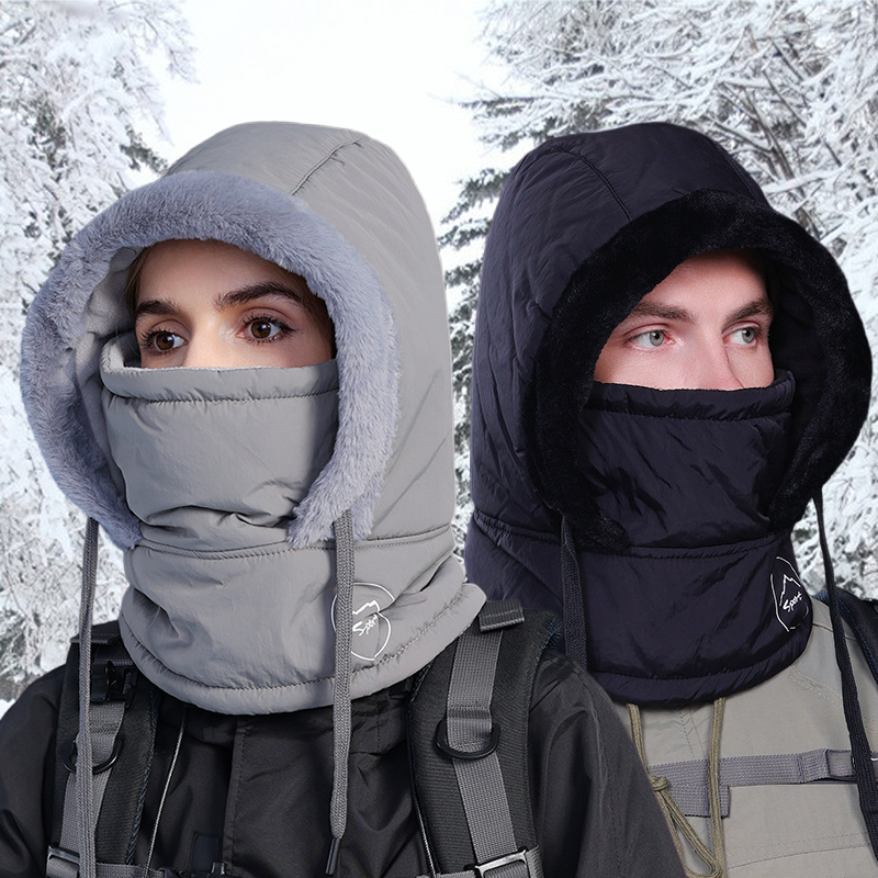 Knitting Breathable Winter Women's Balaclava Hat, Unisex Plush Balaclava, Warm Neck Scarf with Face Mask for Sports.