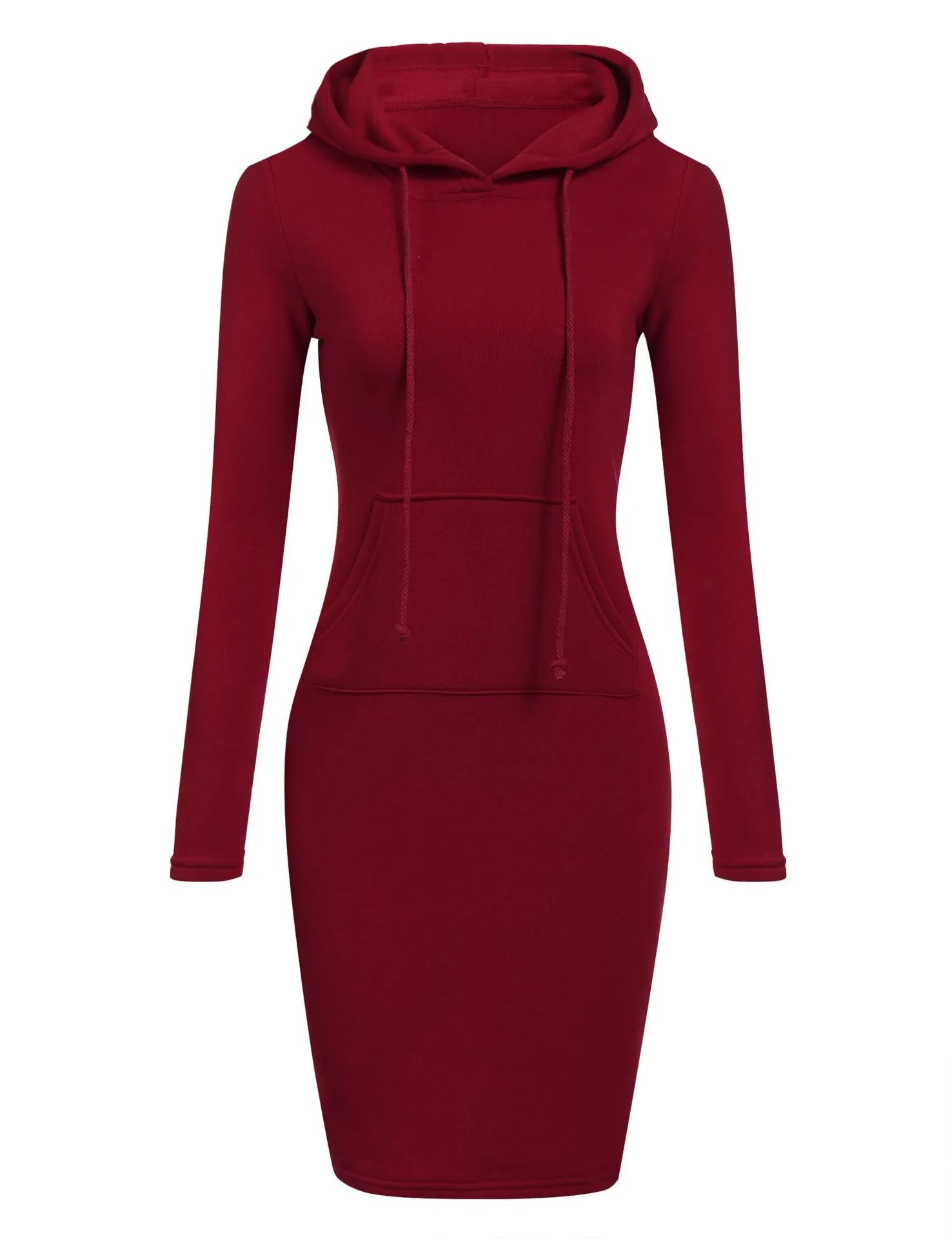 Womens Hooded Dress with Long Sleeves and Cozy Autumn Styling