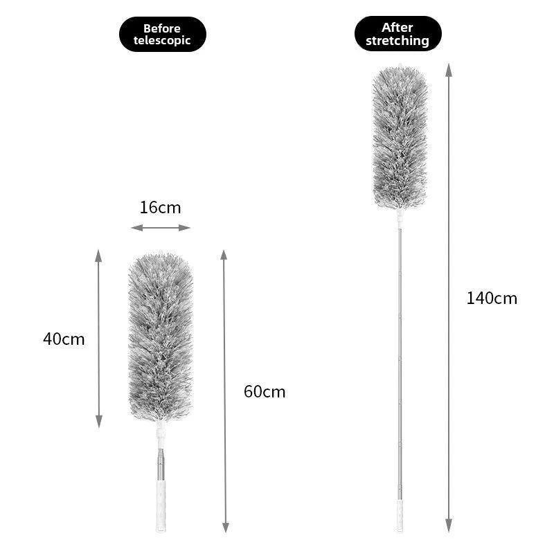 Extendable Microfiber Duster with Telescopic Pole – Retractable, Washable Ceiling & High Reach Dust Removal Brush