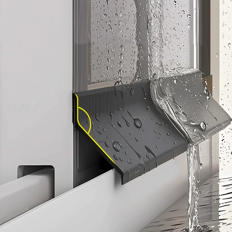 Aluminum Sliding Window Water Blocking Bar, Waterproof Baffle Sealing Strip, Rainproof Guide Plate for Water Backflow