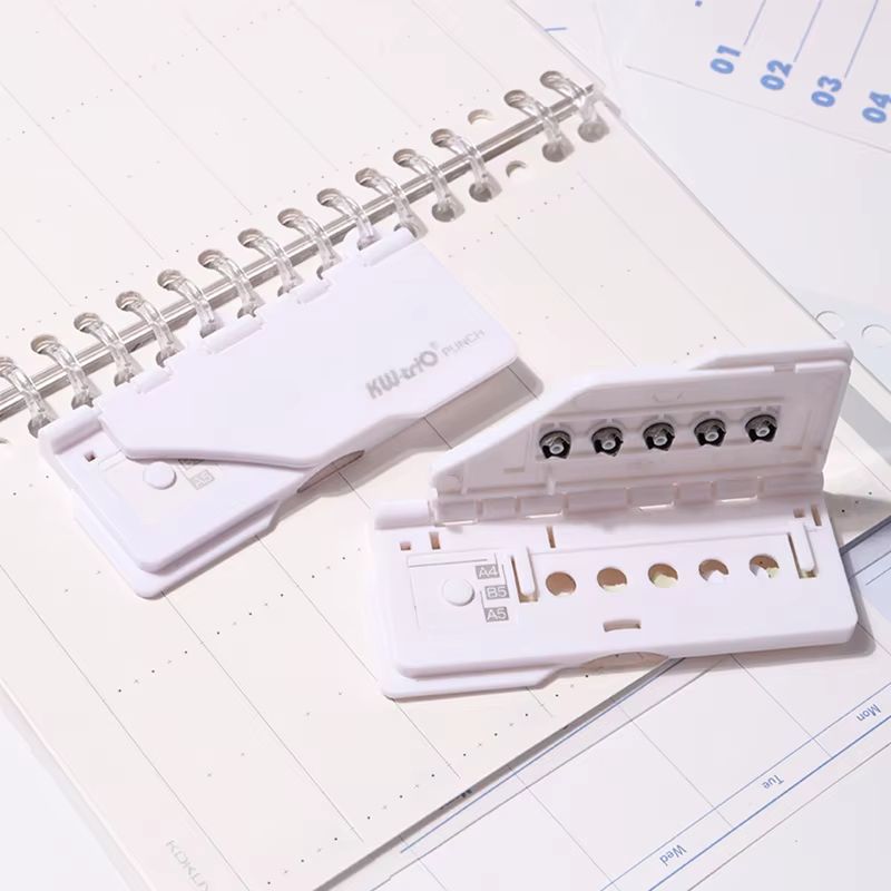 Portable 5 hole punch for Planners and Binders, Lightweight Handheld Paper Punching Tool for Students and Crafts