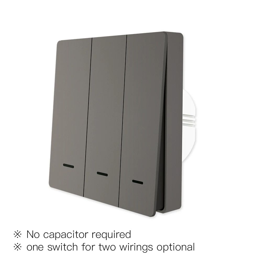 Smart Light Switch Tuya No Neutral Wire Required, 2/3-Way Multi-Control, Compatible with Smart Life App, Google Home