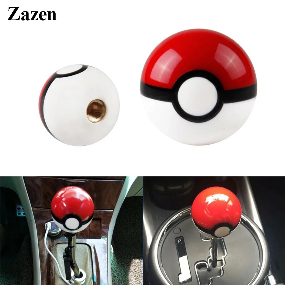 PokeBall 54mm Pokeball shift knob Universal Acrylic Racing Gear Shifter with 3 Thread Adapters