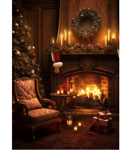 Classic Christmas Wall Art Canvas – Santa Claus & Tree Holiday Poster Decor
