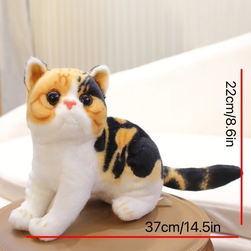 American Shorthair Plush Toy Simulation, Cute Stuffed Lifelike Cat Doll, Pet Toys and Home Decor Gift