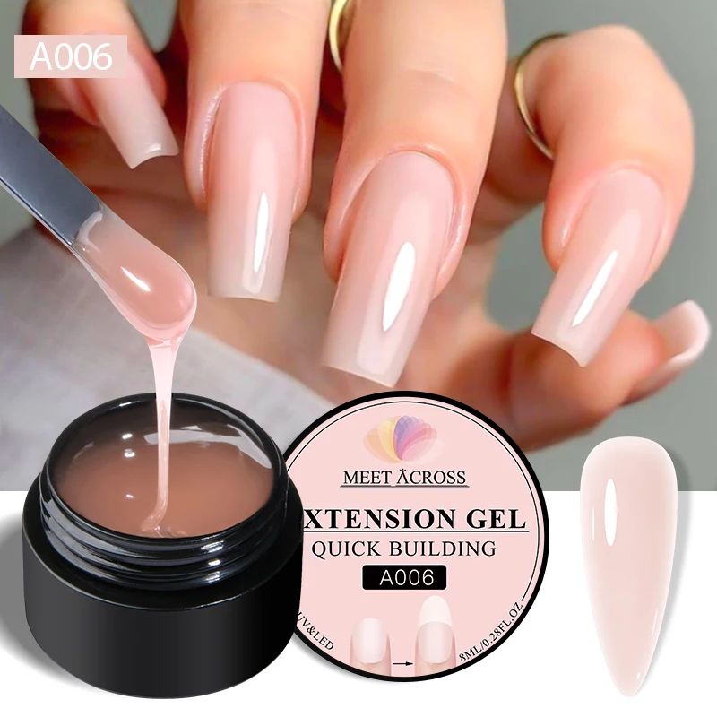 MEET ACROSS Milk White Quick Extension Gel Nail Polish 8 ml