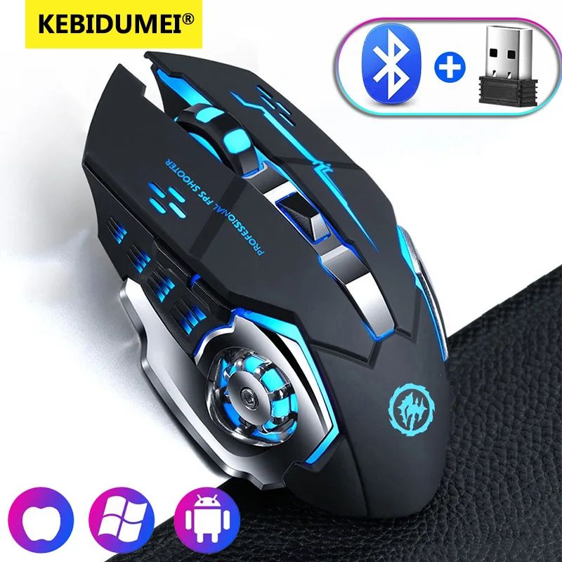 ProPulse RGB Rechargeable Wireless Gaming Mouse – 2.4GHz Bluetooth Precision for PC & Laptop